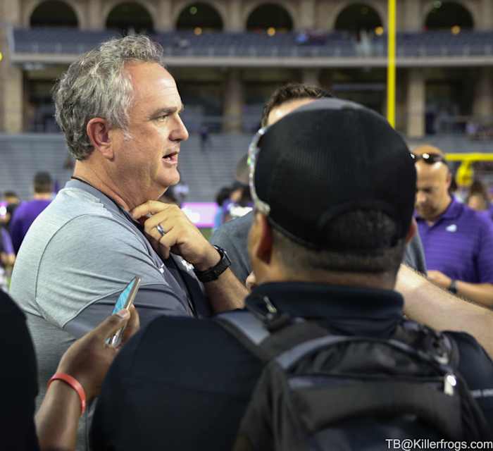 TCU Spring Football Game_Coach Sonny Dykes_press